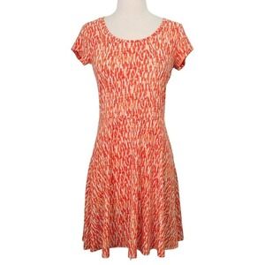 Michael‎ Kors Orange Tie-Dye Short- Sleeve A-Line Dress- XS